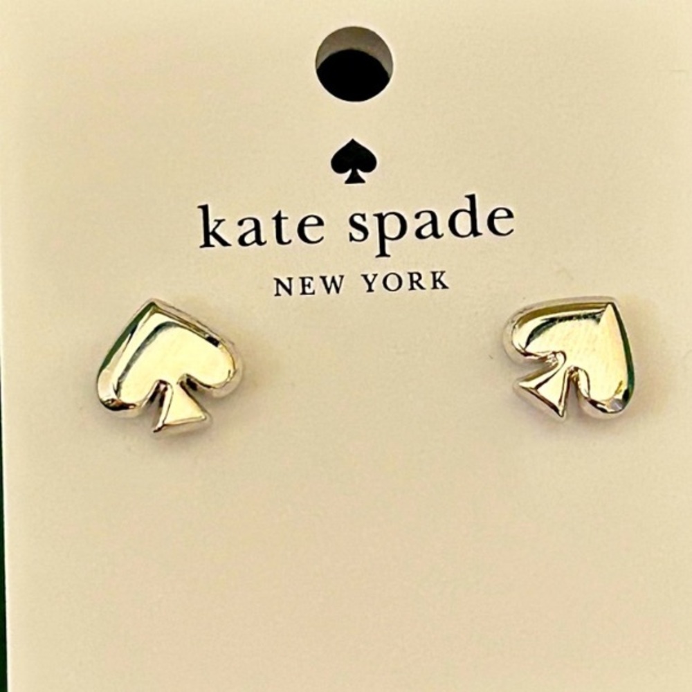 Kate Spade ♠️ New York Silver Everyday Spade Stud Earrings NWT